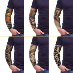 Geyoga 12 Pcs Tattoo Sleeves Fake Arm Sleeves Cover Realistic Soft Elasticity UV Protection for Men Women Working
