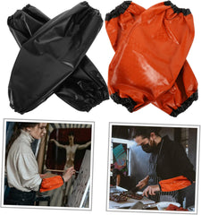HOMSFOU 2 Pairs Waterproof Kitchen Sleeve Heat Resistant Cooking Apron Sleeves Oil-proof Arm Protector Oversleeves