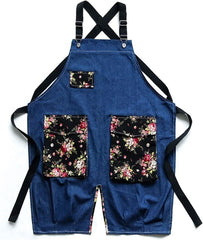 Aprons With Pockets Summer Denim Apron Home Kitchen Adult Stain Resistant Sleeveless Bib Work Wear Thick Waist Apron
