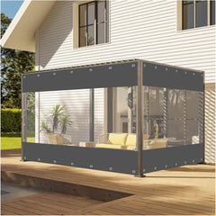 IBOWZ Clear Duty Gazebo Tarpaulin Clear Pergola Curtains Waterproof Clear Tarpaulin Waterproof Heavy Duty PVC Pergola Side Panels for Gazebo, Porch, Customizable
