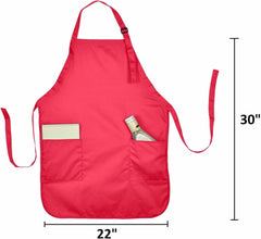 ImpecGear Apron Bib Heavy Duty Commercial Restaurant Home Bib Spun Poly Cotton Kitchen Aprons (2 Pockets)