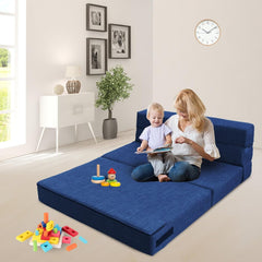 Folding Sofa Bed Single Size with Pillow Memory Foam Convertible Sleeper Chair Floor Couch Futon Lazy for Living Room/Home Office/Guest Beds/Apartment/Upstairs Loft,Dark Gray