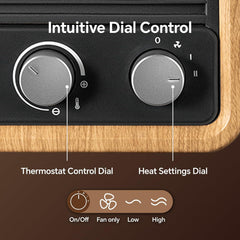 Shinic Portable Fireplace Heater for Indoor Use,1500W Fireplace Space Heater with Thermostat, Realistic 3D Flame & Crackling Sound, ETL Listed Home Office (Oak)