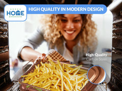 Home Warehouse Premium Carbon Steel Air Fryer Basket for Oven | Superior Craftsmanship | Sleek Design | Robust, Rust-Proof and Dishwasher-Safe