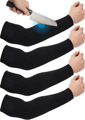 Geyoga 2 Pairs Arm Sleeves Guards Arm Protectors for Thin Skin and Bruising Protective Cut Resistant Sleeves for Men Women(X-Large,Hppe,Black)