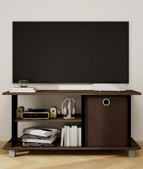 Three-Tiers 50 Inch Living Room TV Stand with Bin, Living Room TV Entertainment Center with Three Shelves for TVs Up to 40", Under TV Cabinet with Storage for Living Room, Bedroom