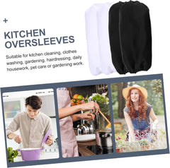 4 Pairs Reusable Kitchen Oversleeves Oil Proof Arm Sleeves for Cooking Cleaning