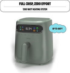 CRUX x Marshmello 8.0 QT Digital Air Fryer with TurboCrisp Technology, Touch Screen Temperature Control, Timer and Auto Shut-off, Fully Programmable, Silicone Liner Included, Black