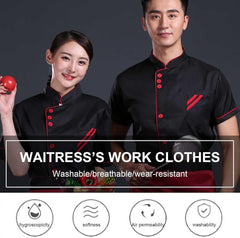 Summer Japanese Sushi chef shirt, Mens Women Sushi Chef Jacket, Breathable Cotton Waiter Uniforms Kimono