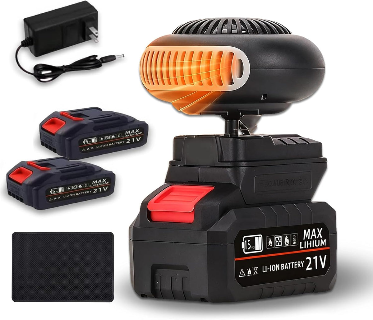 Battery Powered Space Heater, Battery Operated Heaters for Indoors, Heater Portable Battery Operated, 1500mAh Li Battery, Easily Fits into Any Room or Car for Office Indoor Use (15-cell battery*1)