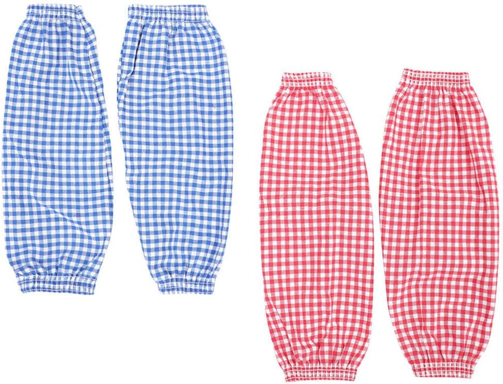 2pairs Plaid Oilproof Oversleeves for Kitchen Cleaning Reusable Arm Protectors Elastic Easy to Clean and Maintain for Housework and Cooking Tasks