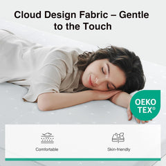 Novilla Foldable Mattress, Full Size Comfort Foam Trifold Mattress with Cloud Design Cover, 4 Inch Folding Mattress for Back Pain Relief, Suitable for Camping, RV Travel