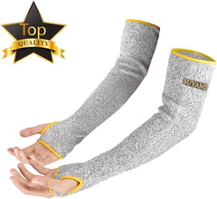 Arm Protection Sleeves, Cut Resistant Sleeves Level 5 Protection, Slash Resistant Anti Abrasion Safety Arm Guards (A-black sleeve, one size)