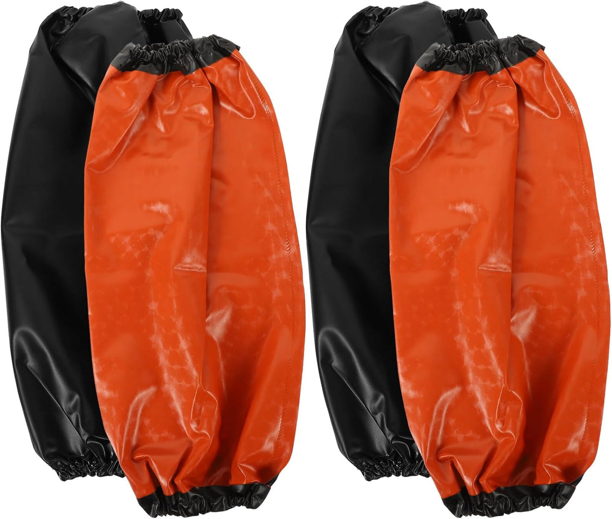 ULTNICE Waterproof Arm Sleeves 2 Pairs Pvc Sleeve Covers for Cooking Dishwashing Gardening 14.96 Inch Black and Red