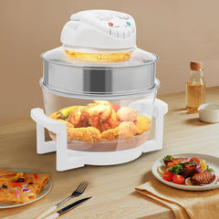 17L Convection Roaster Air Fryer Oven,360° Heating Glass Air Fryer, Multifunction Roaster,for Grilling, Roasting, Baking