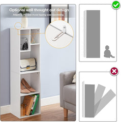 VECELO 3-Tier Small Bookcase, 4 Cube Bookshelf, Fits Tallest Hardwares, Modern Floor Standing Unit, Shelf Hold Up to 66 LBS for Living Room Bedroom, Black