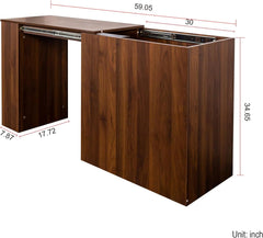 ZeHuoGe Computer Desk with Drawers, Modern Corner Home Office Storage with extendable Table, Study Writing Desk Workstation for Home,Office
