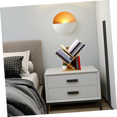 Cabilock Wooden Tree Bookshelf Compact Desktop Bookcase for Students and Home Office Space-Saving Storage Rack Light Walnut Finish Easy to Assemble and Stylish Decor