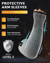Evridwear Protective Arm Sleeves Cut Resistant Farmers Sleeves for Men Work, Gardening, Farming, Arm Protectors for Thin Skin and Bruising (Large, No Thumb Hole)