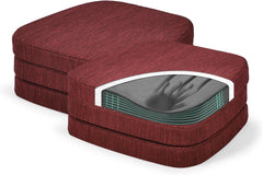 baibu Kitchen Chair Cushions, Dual-Layer Patented Design Molded Memory Foam Dining Chair Pads with Ties and Washable Cover, 17" x 16" x 2", Black