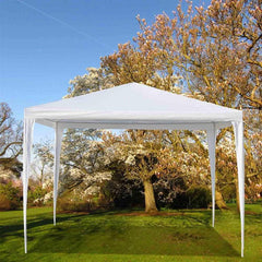 Beach Tent 10'x10' Party Canopy Tent Waterproof Gazebo Easy One Person Setup Instant Outdoor Canopy Folding Shelter for Party, Wedding, Outside Events, White-D