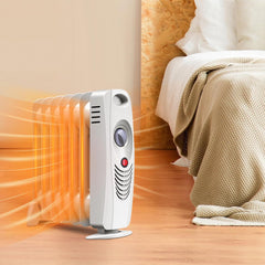 Happygrill Oil Filled Radiator Heater, 700W Portable Space Heater Radiator with Adjustable Thermostat, Overheat Protection, Electric Radiator Heater for Office, Bedroom, Indoor use