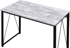 Enhance Your Workspace with Sturdy Writing Desk, Stylish Antique White and Black Design, Home Office