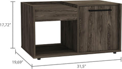 Stylish 2-Shelf Coffee Table in Dark Walnut