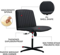 360° Office Desk Chair,PU Adjustable Task Chair with Backrest for Barber,Office,Home, Computer,360° Swivel,Armrest