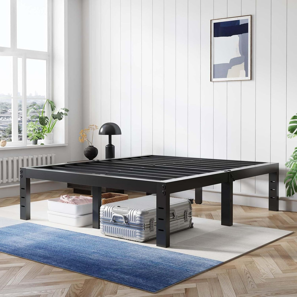 Avenco Metal Platform Bed Frame Twin Size 12 Inch – Noise Free Quiet Design, Heavy Duty Steel Support, Under Bed Storage, Easy Assembly, No Box Spring Needed