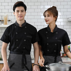 2x Unisex Chef Jacket Short Sleeve Restaurant Men Women Uniform Workwear,