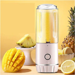 HHWKSJ Electric USB Juicer Blender Portable Juicer Cup 450ml Water Bottle Juicer Machine with 6 Blades, 2000mAh Rechargable Battery (Color : B)