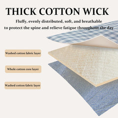 Checked Plaid Japanese Futon Floor Mattress, Roll Up Sleep Pads for Camping, Folding Tatami Mat Sleeping Pad with Removable Cover, Fluffy Tatami Floor Mattress Washable,C,90x190cm/35x75in