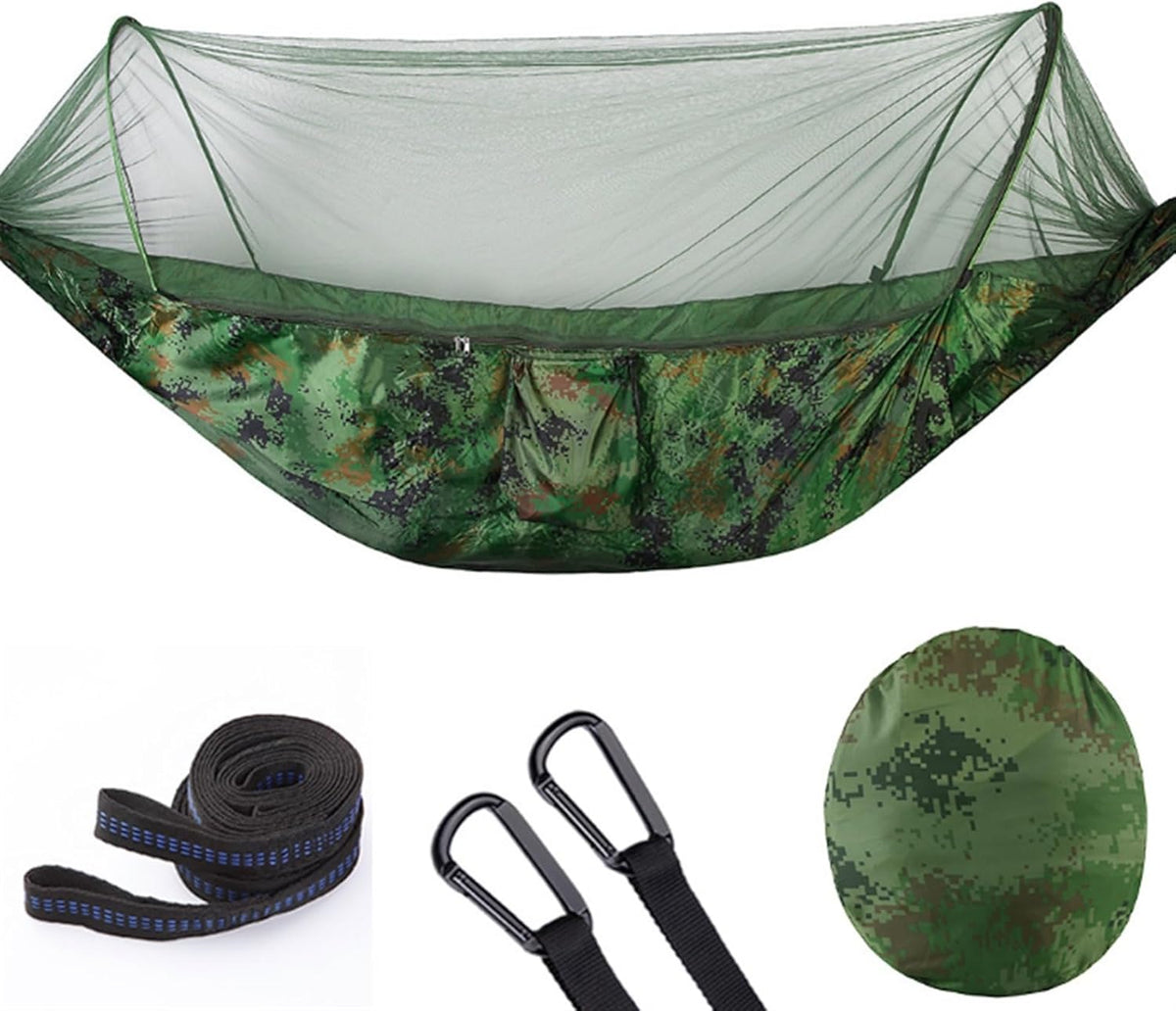 Portable Hammocks with Mosquito Net 290x140 Cm Lightweight Nylon Parachute Hammock for Travel Buiten Hammock(A) (E 290x140 cm)