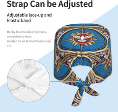 Cleaning Working Cap holy Spirit Christia Printed Chef Hat for Women & Men, Adjustable, Breathable Black