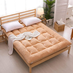 CHAOMIN Futon MattressVelvet Roll Up Winter Futon Mattress, Japanese Folding Thicken Tatami Mattress,Portable Floor Sleeping Pad for Student Dormitory Guest Bed,Camel,King(120x200cm(47 * 79inch))