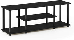 Furinno Turn-N-Tube TV Stand, 3-Tier Entertainment Center with Open Shelves, TV Console for TV up to 50 Inch, for Living Room, Bedroom, White