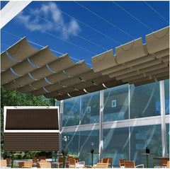 Retractable Wave Canopy pergola Cover，Retractable Wave Sun Shade sail，pergola Shade Cover Retractable， Sun Protection and Breathable，Wave Awning，Customizable(W1.6*L13m/W5.24*L42.65ft)