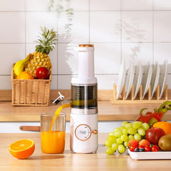 Compact Masticating Slow Juicer, 620ml Electric Cold Press Juicer, Portable Slow Masticating Juicer, 120W Motor, Reverse Function, Easy to Clean, for Citrus, Orange, Fruit, Vegetable