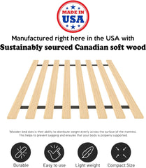 0.68-Inch Heavy Duty Horizontal Wooden Bunkie Board/Bed Slats, Enhance Mattress Support, Full(54"), Beige