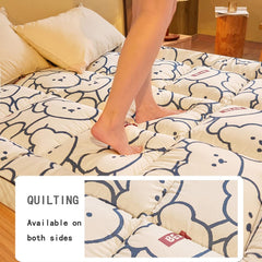 Thick Roll Up Japanese Futon Mattress - Portable Quilted Floor Mattress for All Seasons, Pink, 90x200cm (35x79inch)