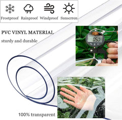 Outdoor Clear Tarp Curtains 0.5mm PVC Tarpaulin,Clear Tarp with 2 zipper，Transparent Tarpaulin Side Panels Pergola Patio Porch Gazebo Heavy Duty Curtains，Customizable ( Size : H1.5xW4.5m/H4.9xW14.7ft