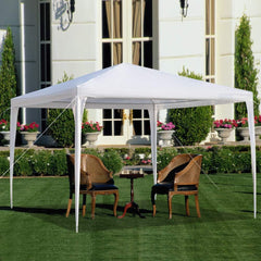 SSLine White 10x10 ft Canopy Patio Party Wedding Tent Outdoor Waterproof Gazebo Canopy with Windows and 3 Removable Sidewalls