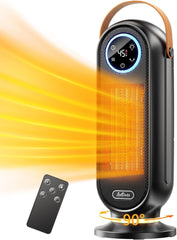 Space Heaters for Indoor Use, 16 Inch Portable Electric Heater for Office, 1500W Fast Heating Space Heater with Thermostat, 90°Oscillation, 12H Timer, Remote, Safe, Ultra-quiet Room Heater for Bedroom