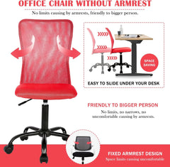 Ergonomic Chairs Set of 2, Cute Adjustable Armless Office Desk Chair w/Mesh Back & Soft Thick Seat, Comfy Swivel Rolling Executive Small Computer Task Chair Sillas para Escritorio for Adult Women