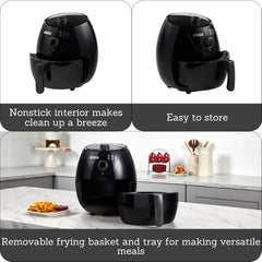 IMUSA 3.3qt Electric Air Fryer, Black