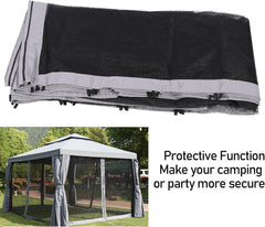 Gazebo Screen Tent, 9.8 x 9.8ft Gazebo Universal Replacement Netting Breathable Mesh Canopy Sidewall with Zippers for Backyard Garden Exhibition Camping (3 * 4M)