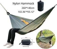 Camping Hammock Outdoor King Size Camping Hammock Parachute Double Portable Nylon Hamak Travel (Color : B)