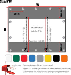 Outdoor Curtains with Zipper, PVC Clear Waterproof Tarpaulin Side Panels, Partition Curtains, Pergola Patio Gazebo Balcony Weatherproof Transparent Tarp, black+clear ( Size : H2.1xW3.5m/H6.8xW11.4ft )
