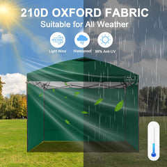 KAMPKEEPER 10X10 Canopy Tent Sidewalls with Zipper for Canopy Frame, 3Pcs Sunwalls Only, UPF50+ Waterproof Side Walls(Dark Grey)